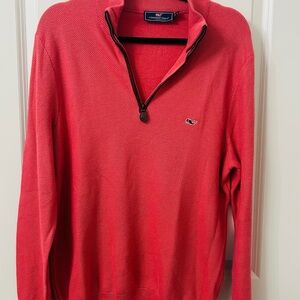 Vineyard Vines Men's Salmon Zip-Up Sweater